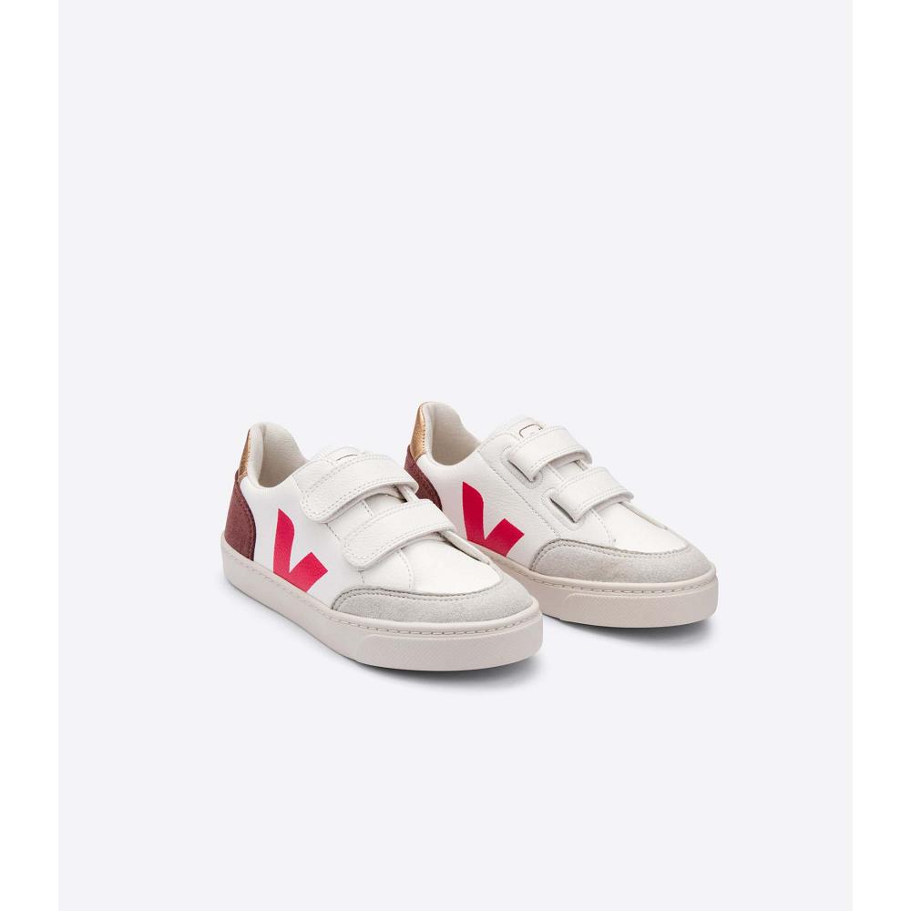 Veja V-12 CHROMEFREE Kids' Shoes White/Orange | NZ 748LIS